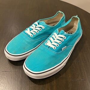 Vans Skate Shoes Mens 12 Blue Low Top Lace Up Casual Sneakers Canvas Blue